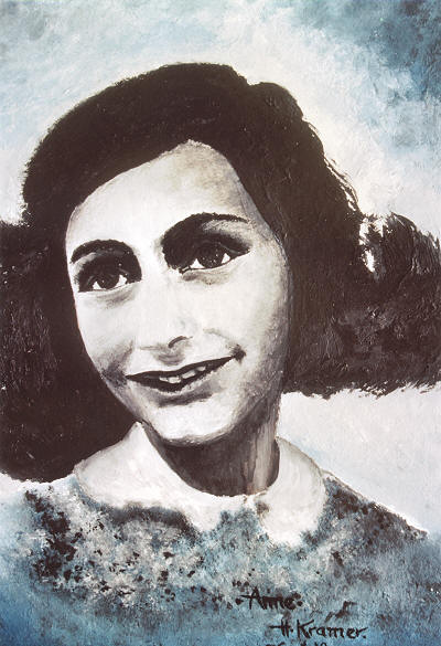 Anne Frank, Ölporträt ©<b>Heide Kramer</b>, September 1990 - annefrank